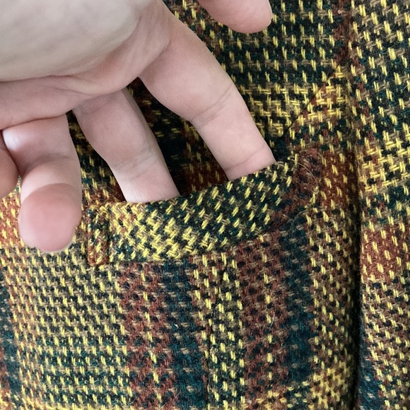 Vintage 1990’s Wool Blend Oversized Tartan Blazer & Skirt Size S - Picture 4 of 15